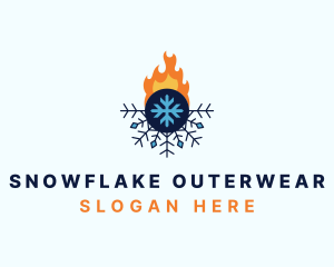 Snowflake Flame Cooling logo design