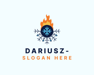 Heat - Snowflake Flame Cooling logo design