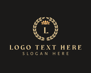 High End - Luxury Crown Wreath logo design