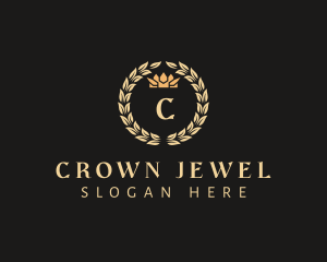 Luxury Crown Wreath logo design