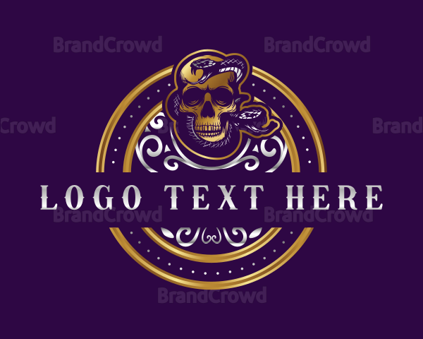 Luxury Skull Snake Logo