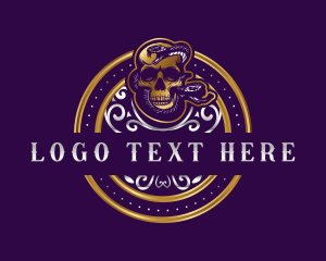 Animal - Luxury Skull Snake logo design