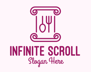 Scroll - Outline Utensils Cutlery logo design