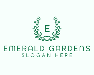 Natural Heart Wreath logo design