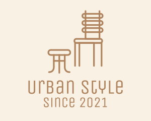 Furniture Design - Wooden Chair Footstool logo design