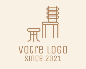 Upholsterer - Wooden Chair Footstool logo design