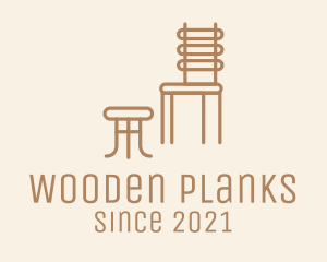 Wooden Chair Footstool  logo design