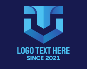 Shield - Blue Gaming Shield logo design