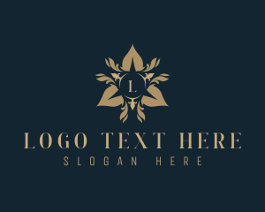 Floral - Leaf Floral Crest logo design