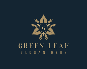 Leaf Floral Crest logo design