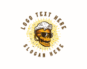 Sunglasses - Skull Beer Mug logo design