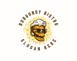 Skull Beer Mug logo design