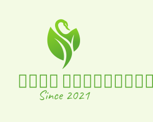 Green Leaf Swan  logo design