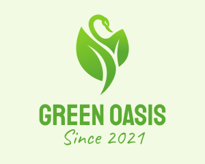 Green Leaf Swan  logo design