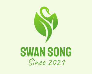 Swan - Green Leaf Swan logo design