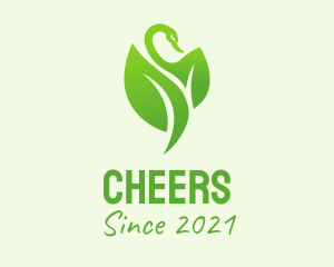 Aviary - Green Leaf Swan logo design