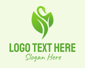 Green Leaf Swan  Logo