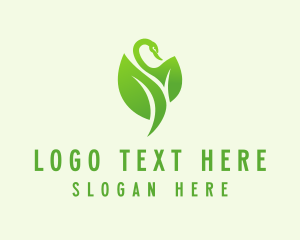 Animal - Green Eco Swan logo design