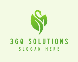 Green Eco Swan  logo design