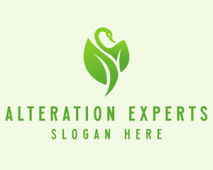 Green Eco Swan  logo design