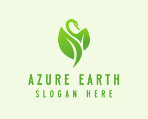 Green Eco Swan  logo design