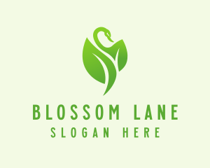 Green Eco Swan  logo design