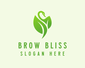 Green Eco Swan  logo design