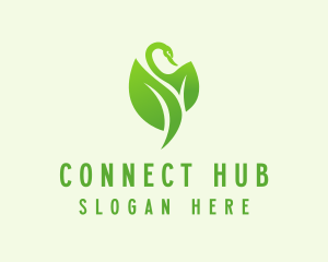 Green Eco Swan  logo design