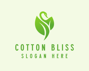 Green Eco Swan  logo design