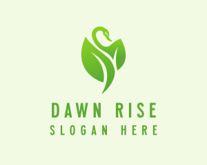 Green Eco Swan  logo design