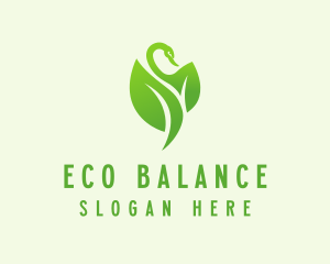 Green Eco Swan  logo design