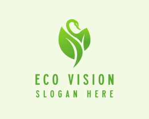 Green Eco Swan  logo design