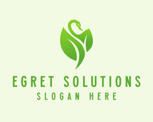 Green Eco Swan  logo design