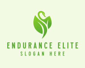 Green Eco Swan  logo design