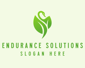 Green Eco Swan  logo design