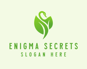 Green Eco Swan  logo design