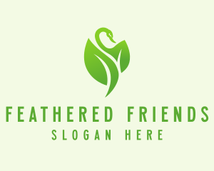 Green Eco Swan  logo design