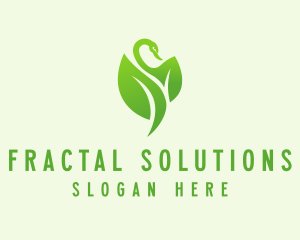 Green Eco Swan  logo design