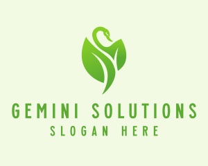 Green Eco Swan  logo design