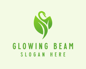 Green Eco Swan  logo design