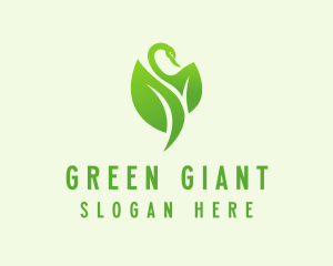 Green Leaf Swan  logo design