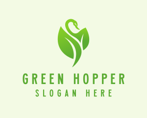 Green Eco Swan  logo design