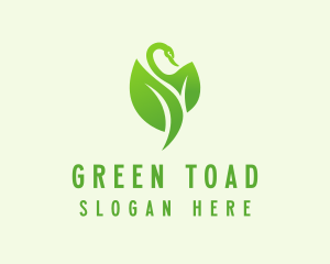 Green Eco Swan  logo design