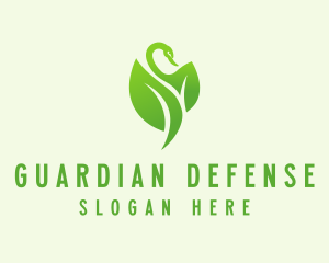 Green Eco Swan  logo design