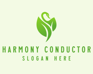 Green Eco Swan  logo design