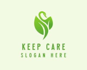 Green Eco Swan  logo design