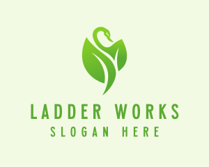 Green Eco Swan  logo design