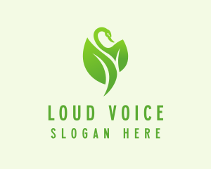 Green Eco Swan  logo design