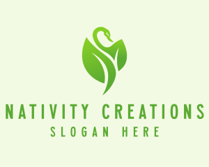 Green Eco Swan  logo design