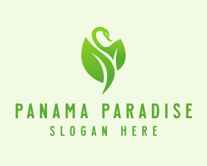 Green Eco Swan  logo design